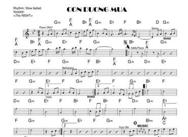 Con Đường Mưa sheet nhạc đệm