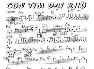 Con Tim Dại Khờ sheet nhạc đệm