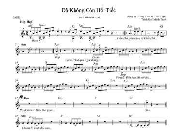 Đã Không Còn Hối Tiếc sheet nhạc đệm