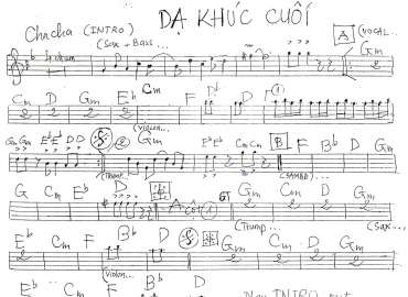 Dạ Khúc Cuối sheet nhạc đệm