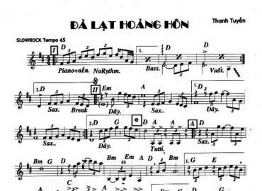 Đà Lạt Hoàng Hôn sheet nhạc đệm
