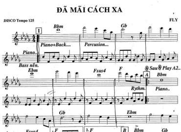 Đã Mãi Cách Xa sheet nhạc đệm
