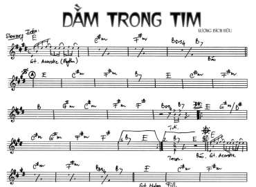 Dằm Trong Tim sheet nhạc đệm