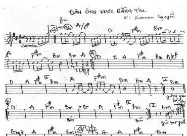Đàn Ông Khóc Bằng Tim sheet nhạc đệm
