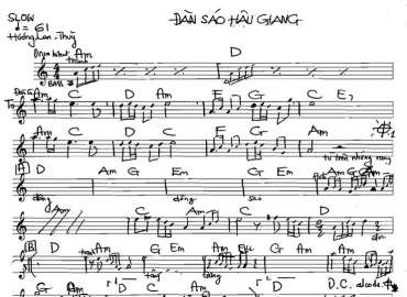 Đàn Sáo Hậu Giang sheet nhạc đệm