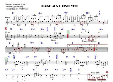 Đánh Mất Tình Yêu sheet nhạc đệm