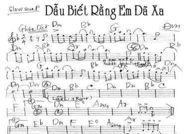 Dẫu Biết Rằng Em Đã Xa sheet nhạc đệm