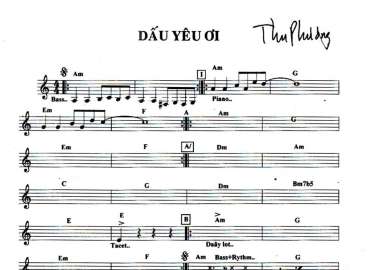 Dấu Yêu Ơi sheet nhạc đệm