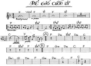 Để Gió Cuốn Đi sheet nhạc đệm