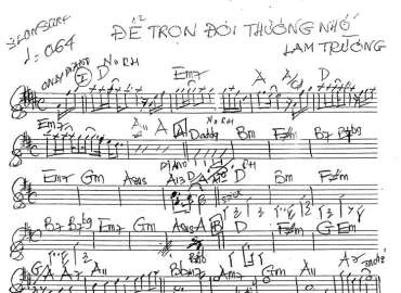 Để Trọn Đời Thương Nhớ sheet nhạc đệm