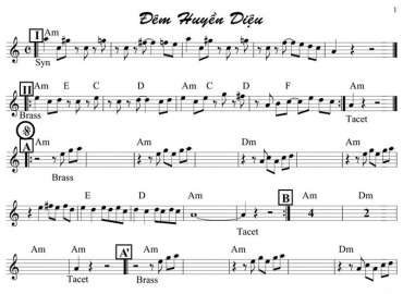 Đêm Huyền Diệu sheet nhạc đệm
