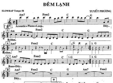 Đêm Lạnh sheet nhạc đệm