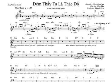 Đêm Thấy Ta Là Thác Đổ sheet nhạc đệm