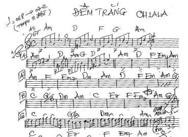 Đêm Trắng sheet nhạc đệm