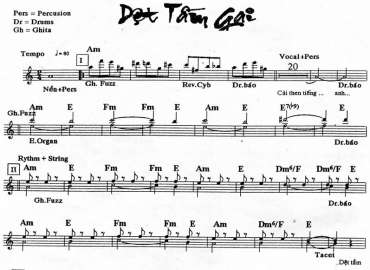 Dệt Tầm Gai sheet nhạc đệm