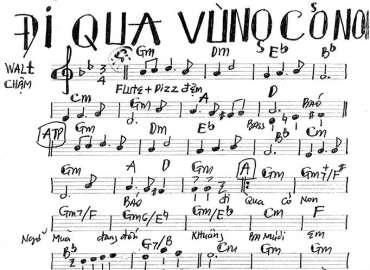 Đi Qua Vùng Cỏ Non sheet nhạc đệm