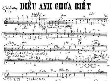 Điều Anh Chưa Biết sheet nhạc đệm