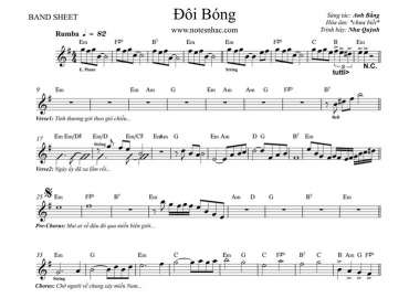 Đôi Bóng sheet nhạc đệm