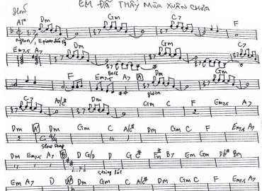 Em Đã Thấy Mùa Xuân Chưa sheet nhạc đệm