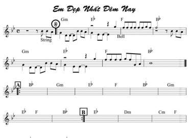 Em Đẹp Nhất Đêm Nay sheet nhạc đệm