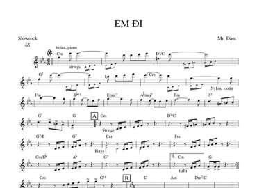 Em Đi sheet nhạc đệm