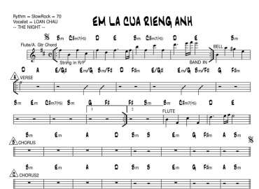 Em Là Của Riêng Anh sheet nhạc đệm