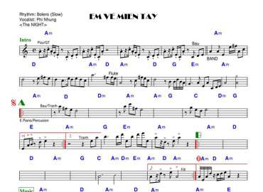 Em Về Miền Tây sheet nhạc đệm