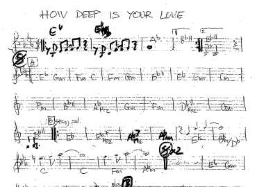 how deep is your love sheet nhạc đệm