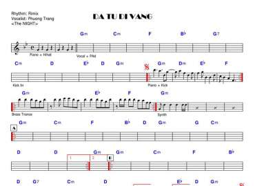 Giã Từ Dĩ Vãng Remix sheet nhạc đệm