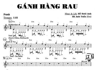 Gánh Hàng Rau sheet nhạc đệm