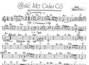 Giấc Mơ Cánh Cò sheet nhạc đệm