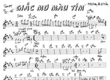 Giấc Mơ Màu Tím sheet nhạc đệm