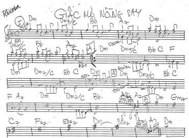 Giấc Mơ Nồng Say sheet nhạc đệm