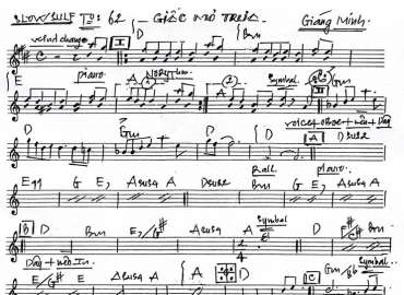 Giấc Mơ Trưa sheet nhạc đệm