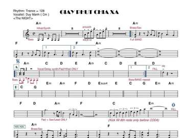 Giây Phút Chia Xa sheet nhạc đệm