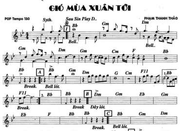 Gió Mùa Xuân Tới sheet nhạc đệm