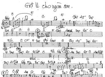 Giọt Lệ Cho Ngàn Sau sheet nhạc đệm