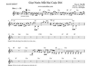 Giọt Nước Mắt Hai Cuộc Đời sheet nhạc đệm