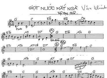 Giọt Nước Mắt Ngà sheet nhạc đệm