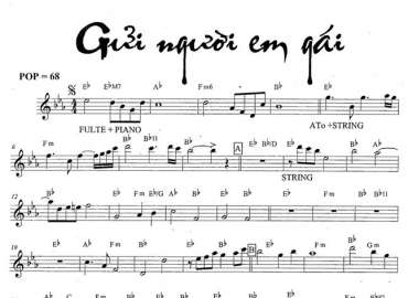 Gửi Người Em Gái sheet nhạc đệm