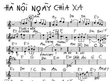 Hà Nội Ngày Chia Xa sheet nhạc đệm