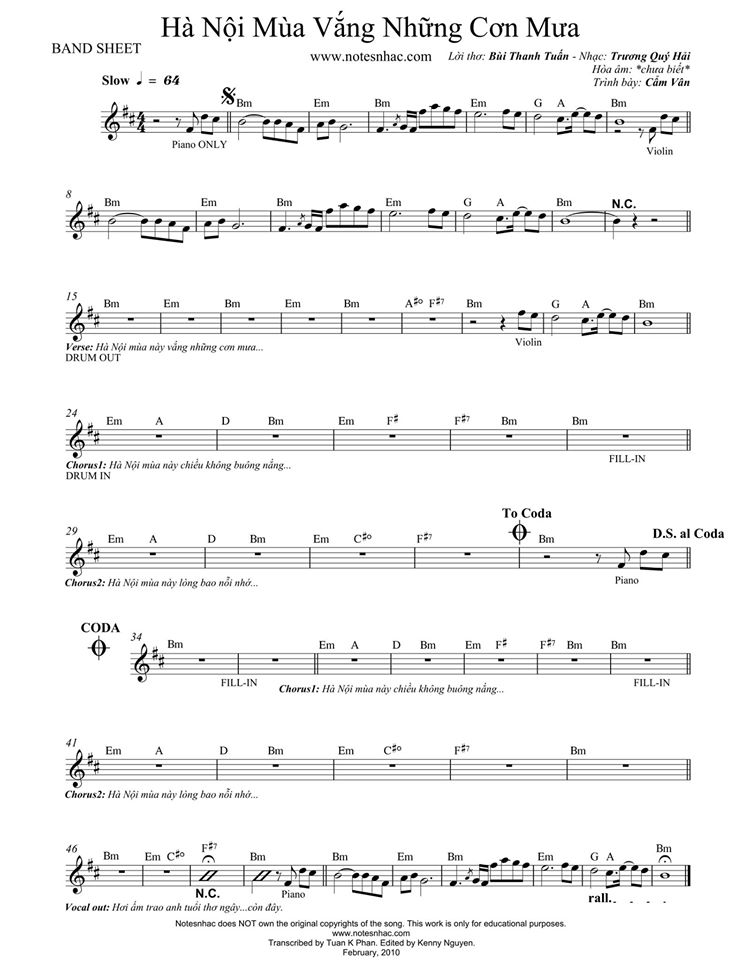 Hà Nội Vắng Những Cơn Mưa