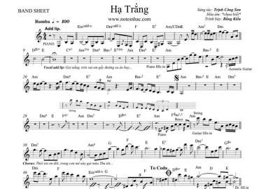 Hạ Trắng sheet nhạc đệm