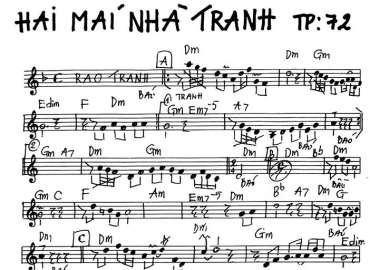 Hai Mái Nhà Tranh sheet nhạc đệm
