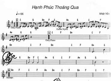 Hạnh Phúc Thoáng Qua sheet nhạc đệm