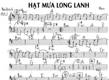 Hạt Mưa long Lanh sheet nhạc đệm
