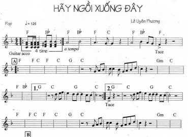 Hãy Ngồi Xuống Đây sheet nhạc đệm