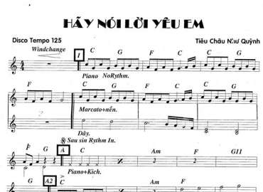 Hãy Nói Lời Yêu Em sheet nhạc đệm