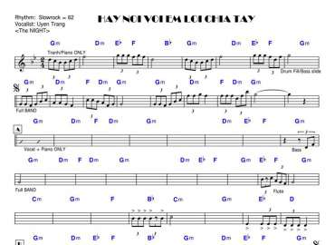 Hãy Nói Với Em Lời Chia Tay sheet nhạc đệm