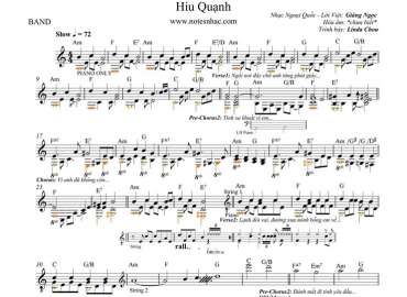 Hiu Quạnh sheet nhạc đệm